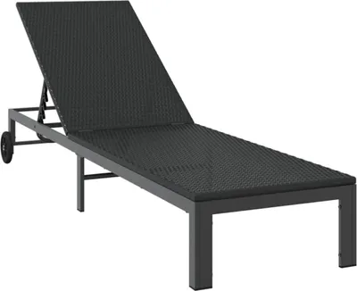 Obrázok produktu pre Ležadlo vidaXL, čierne, 206 x 62,5 x 74 cm, z poly-ratanu