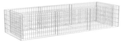 Produktbild von Gabionen Hochbeet aus Stahl 270 x 90 x 50 cm (L x B x H) Silber Maschenweite 10 x 5 cm (L x B)