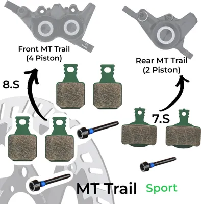 Produktbild von Magura MT Original Fahrrad MTB Bremsbeläge Trail MT Set 8.S+7.S Sport Grün
