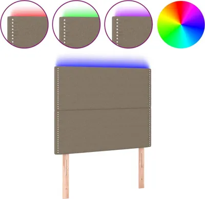Produktbild von vidaXL LED Kopfteil Taupe 90x5x118/128 cm Stoff