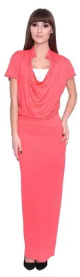 Produktbild von Damen Kleid Dress Maxikleid Lang : Koralle S/M 36/38