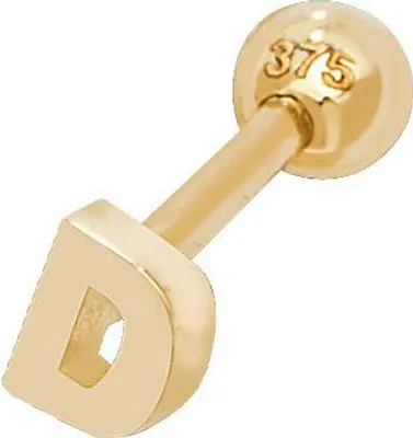 Produktbild von 9 Karat (375) Gold Buchstaben / Initiale Damen - Einzel Knorpel Ohrstecker; TRS36968LTD