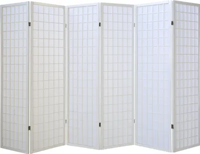 Obrázok produktu pre Homestyle4u Paraván na rozdelenie miestnosti 6 kusov drevo biely ryžový papier biely výška 175 cm