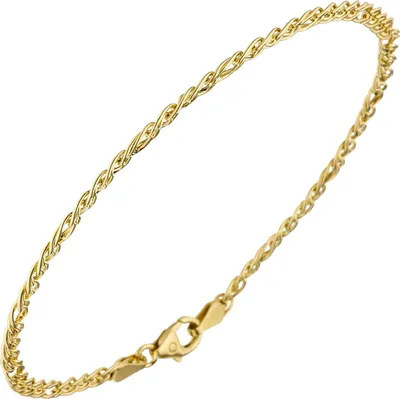 Produktbild von JOBO Zwillings-Panzerarmband 585 Gelbgold 19 cm Gold Armband Goldarmband