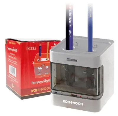 Obrázok produktu pre Koh-I-Noor DAS8044, Elektrický orezávač ceruziek, Šedá, Biela, 1,2 cm, 6 mm, Batéria/USB, AA