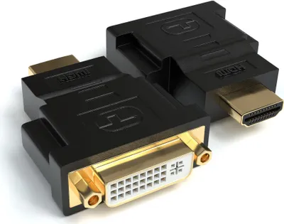 Produktbild von DVI-I (24+5) zu HDMI Adapter DVI Buchse auf HDMI Stecker, 2 Stück