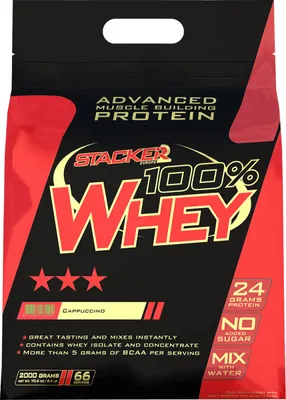 Produktbild von Stacker2 100% Whey (2000g) Cappuccino - Eiweiße - Molkenprotein-Mischung