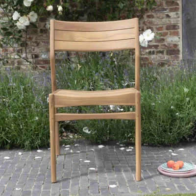 Produktbild von Gartenstuhl Teakholz massiv Outdoor Holzstuhl