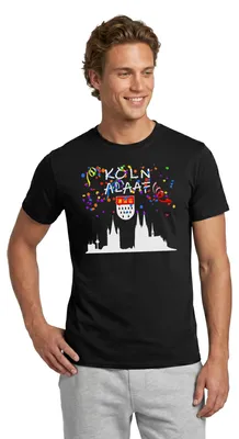 Produktbild von Spreadshirt Kölle Alaaf Karneval Fasching Köln Kölner Dom Männer T-Shirt, S, Schwarz