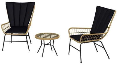 Obrázek produktu pro Sada nábytku do bistra – Venkovní nábytek – Stolek se židlemi – Sada pro balkon – Sada pro venkovní posezení – Styl boho – Odolné povětrnostním vlivům