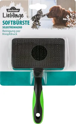 Produktbild von Dehner Lieblinge Hunde- und Katzenfellpflege, Softbürste, selbstreinigend, entfernt lose Haare und Unterwolle, Kunststoff