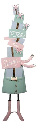 Produktbild von Clayre & Eef Weihnachtsdekorationsfigur Geschenk 28x14x90 cm Grün Metall