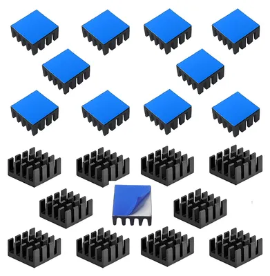 Aluminium-Kühlkörper 14x14x7 mm, 20 Stück, schwarz