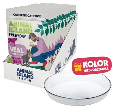 Productafbeelding van ANIMAL ISLAND Natvoer voor katten, NEW JELLY, dagelijks gebruik, 12 x 85g + GRATIS