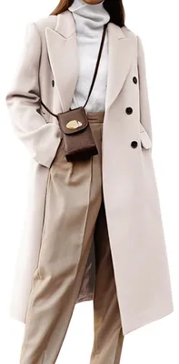 Produktbild von IDEALSANXUN Langer Damen-Trenchcoat für Herbst und Winter, zweireihig, Pfauenman