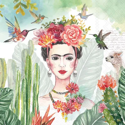 Produktbild von 20 Servietten Dorothy - Frau zwischen exotischer Natur 33x33cm