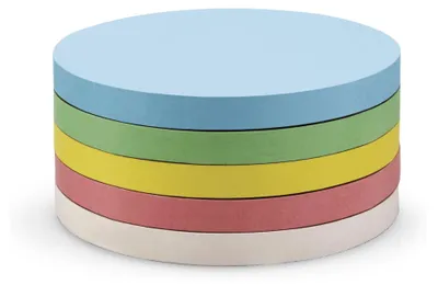 Produktbild von Magnetoplan Kommunikationskarten selbstklebend, 250 Stück, 5-farbig sotiert, Kreise 95 mm 250 Stk