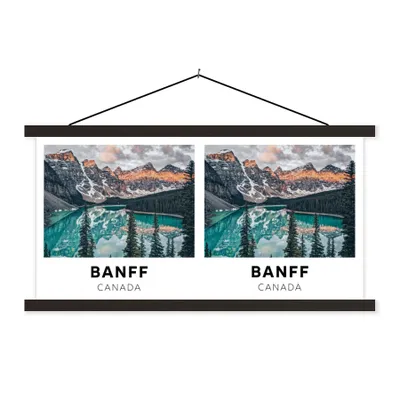 Produktbild von MuchoWow® Textilposter Kanada - Natur - Wasser - Berge 120x60 cm mit schwarzem Rahmen - Dekoration Schlafzimmer