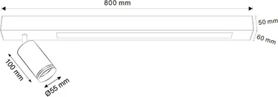 Zdjęcie produktu dla Lampa sufitowa PARIS czarna 2xGU10x12W aluminium wym:19x80x6cm IP20 Polux