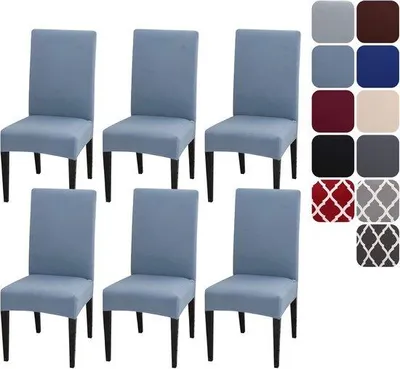 Produktbild von Stuhlhussen Set von 6 - Abnehmbare und waschbare Stretch-Stuhlhussen für Esszimmer - Küche - Restaurant - Feier