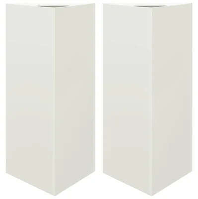 Immagine prodotto di Fioriera 2 pz. Bianco Triangolare 40x34,5x70 cm Acciaio