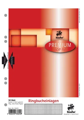 Produktbild von Staufen® 734033605 Ringbucheinlage PREMIUM LIN 5 - A5, 90 g/qm, 50 Blatt