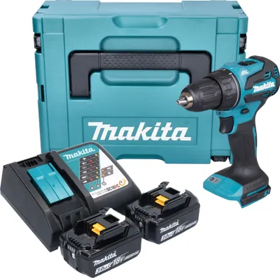 Produktbild von Makita DDF 490 RFJ Akku Bohrschrauber 18 V 65 Nm 1/2" Brushless + 2x Akku 3,0 Ah + Ladegerät + Makpac