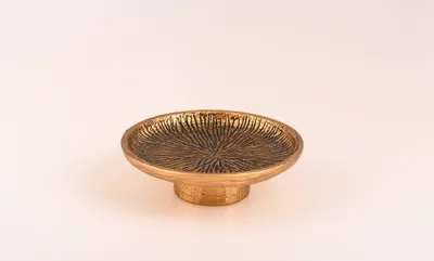 Produktbild von Räucherschale Ø außen 16 cm Aluminium, Gold/Anthrazit, rund
