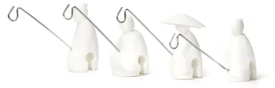 Teebeutelhalter aus Kunststoff, weiß, 4 Stück, 10,2x12,2x3 cm