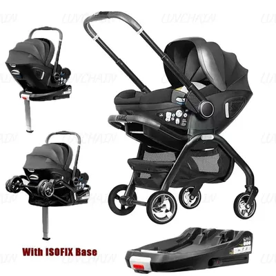 Immagine prodotto di Passeggino per bambini, design pieghevole, seggiolino auto leggero, colore nero