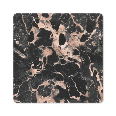 Produktbild von MuchoWow® Mauspad Mousepad Marmor - Schwarz - Roségold 30x30 cm - Mousepads - Maus Mat - Pad - Mausunterlage - Gaming