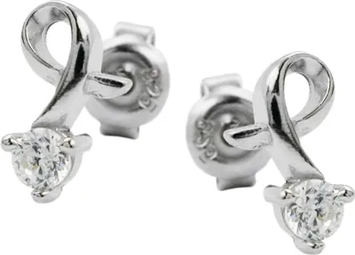 Produktbild von Paar Stecker Ohrstecker Zirkonia weiß gefasst 925 Silber Damen