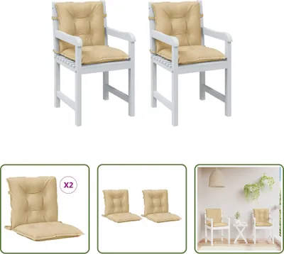 Immagine prodotto di The Living Store Cuscini per schienale basso 2 pz. Tessuto Melange Beige 100x50x7 cm