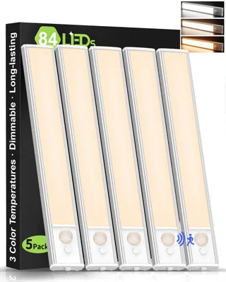 Unterbauleuchte 25 cm, 3 Farben, Set 5 Stück, Weiß