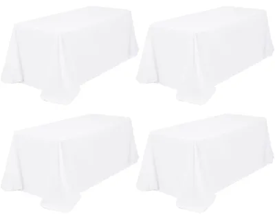 Immagine prodotto di Set di 4 tovagliette da tavolo in poliestere bianco, ideali per feste e matrimoni