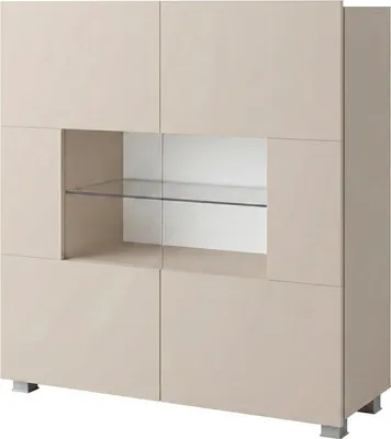 Produktbild von Kommode Amanda Kaschmir Matt 100x107 cm – Trend Sideboard Beige