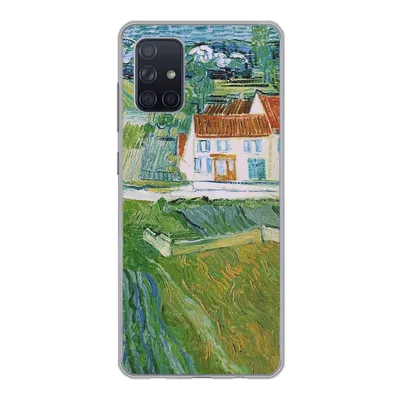 Produktbild von MuchoWow® Handyhülle Schutzhülle Hülle für Samsung Galaxy A51 5G Landschaft mit Kutsche und Zug - Vincent van Gogh Silikon Softcase Handy Hülle - Abbildung