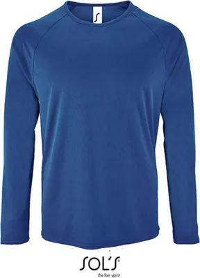 Image de SOLs 02071 | T-shirt de sport à manches longues homme Sporty - Couleur : Royal Blue - Taille : L