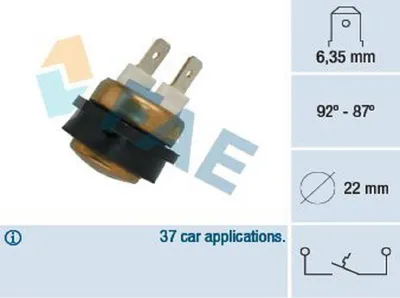 Produktbild von FAE 36070 Temperaturschalter Kühlerlüfter Thermoschalter für VOLVO 940 Kombi (945) 740 Kombi (745) 740 (744) 940 (944) 760 (704, 764) 960 Kombi (965)