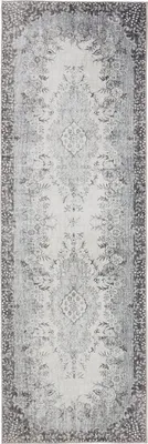 Produktbild von benuta Waschbarer Vintage Teppich Läufer George Schwarz/Grau 80x240 cm Wohnzimmerteppich Schlafzimmer weich orientalisch