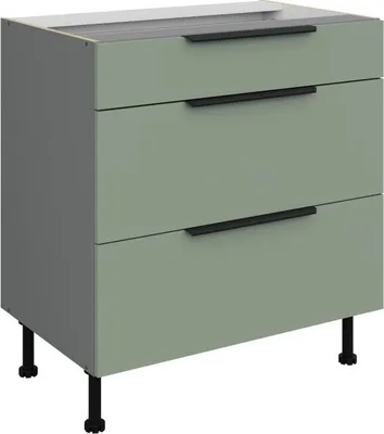 Image de Meuble bas à tiroirs LUNARA - largeur 80 cm, vert/anthracite