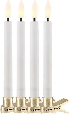 Produktbild von Sirius LED Baumkerzen Sille warmweiß 4er Set 12,8 cm Echtwachs weiss