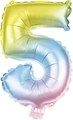 Produktbild von Folienballon Zahl 5 bunt 100 cm