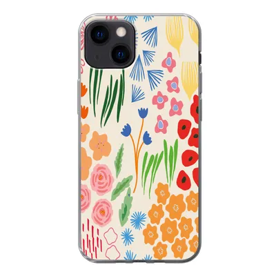 Produktbild von MuchoWow® Handyhülle Schutzhülle Hülle für iPhone 13 Blumen - Muster - Feldblumen Silikon Softcase Handy Hülle - Karteninhaber