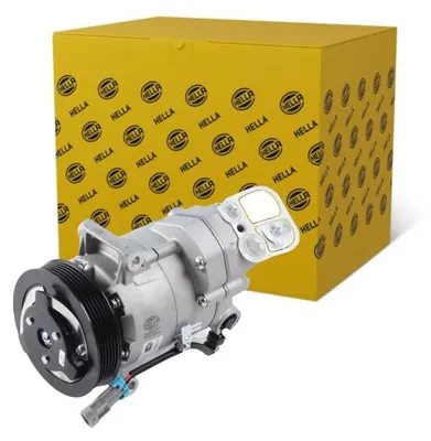 Image de Compresseur de climatisation 12 V, Ø 119 mm, HELLA Thermo-Expertise, compatible notamment avec l'OPEL ASTRA
