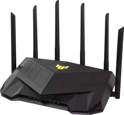 Zdjęcie produktu dla Bezprzewodowy router do gier Wifi 6 Dual Band | TUF-AX6000 | 802.11ax | 1148+4804 Mbit/s | 10/100/1000 Mbit/s | Porty Ethernet LAN (RJ-45) 5 | Obsługa sieci mesh Tak | MU-MiMO Tak | Brak mobilnego łąc
