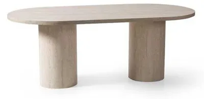 Produktbild von Eleganter Esstisch mit ovaler Tischplatte und Säulenbasis
