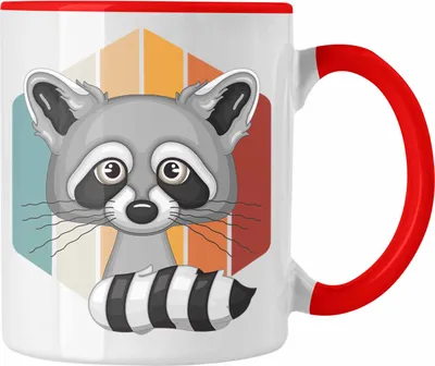 Produktbild von Trendation - Vintage Waschbär Tasse Geschenk (Rot)