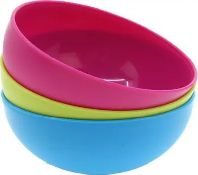 Produktbild von 3er-pack Plastikschüssel rund 0,6 L Kunststoffschüssel Salatschale Schüssel Os06