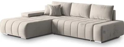 Produktbild von Masseno Ecksofa ALESE L-S mit Schlaffunktion L-Form, Sofa mit Bettkasten, Wohnzimmersofa, Couch, Soffa, Bettsofa, Couchgarnitur- Creme, MONOLITH 02